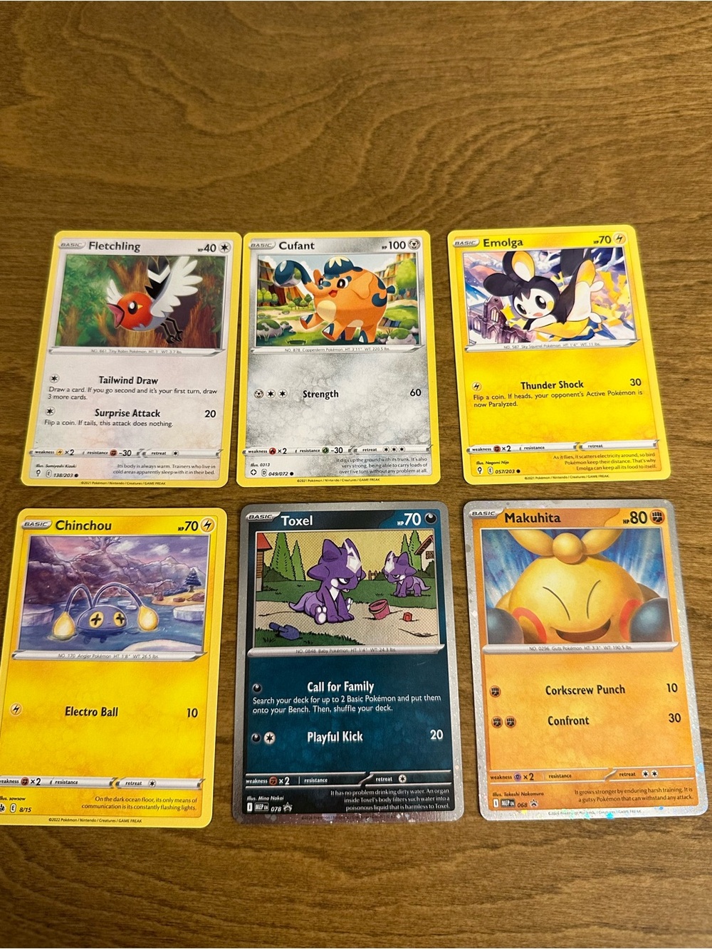 Lot of 6 Cute Pokemon Cards
